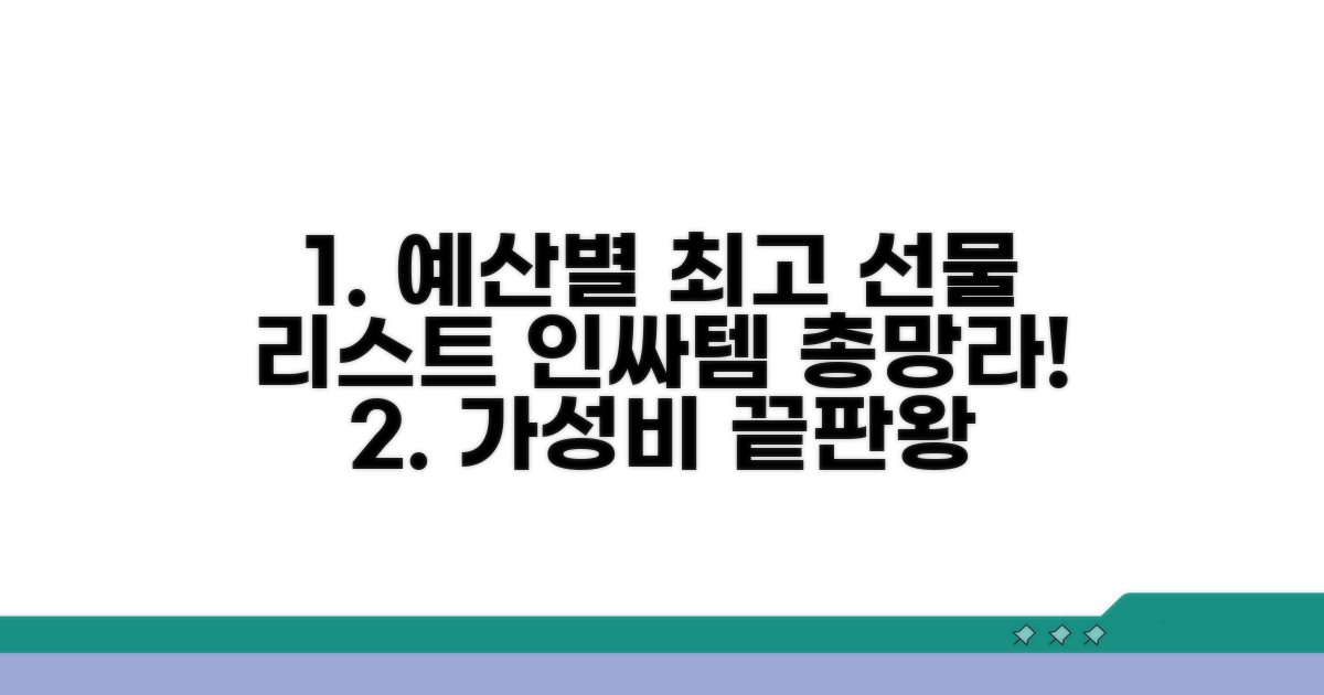 예산별 추천 선물 리스트 공개