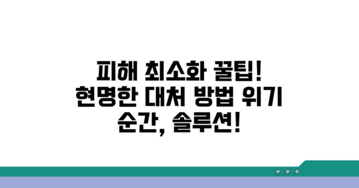 피해 최소화와 현명한 대처 꿀팁