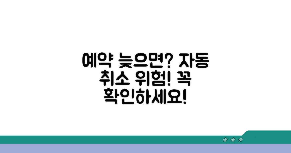예약 늦으면 자동 취소될까