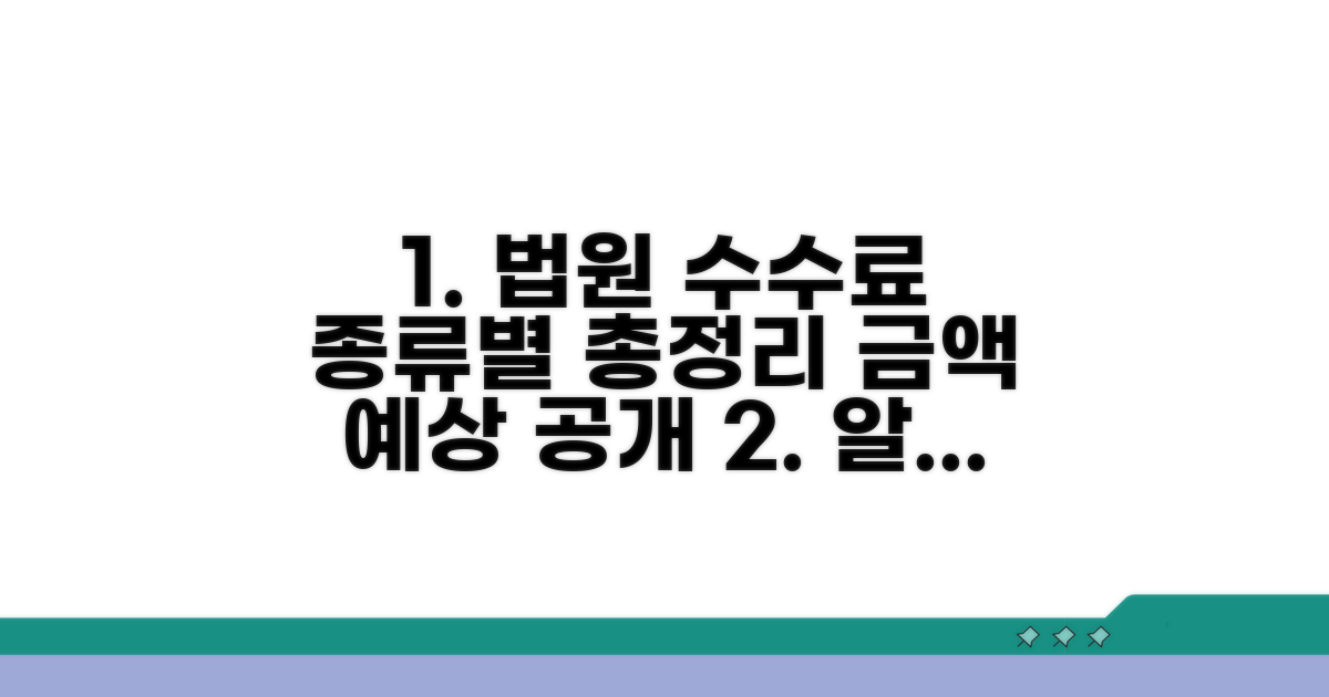 법원 수수료, 종류별 예상액 공개
