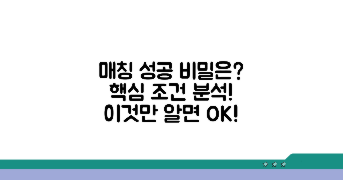 매칭 성공 조건 핵심 분석
