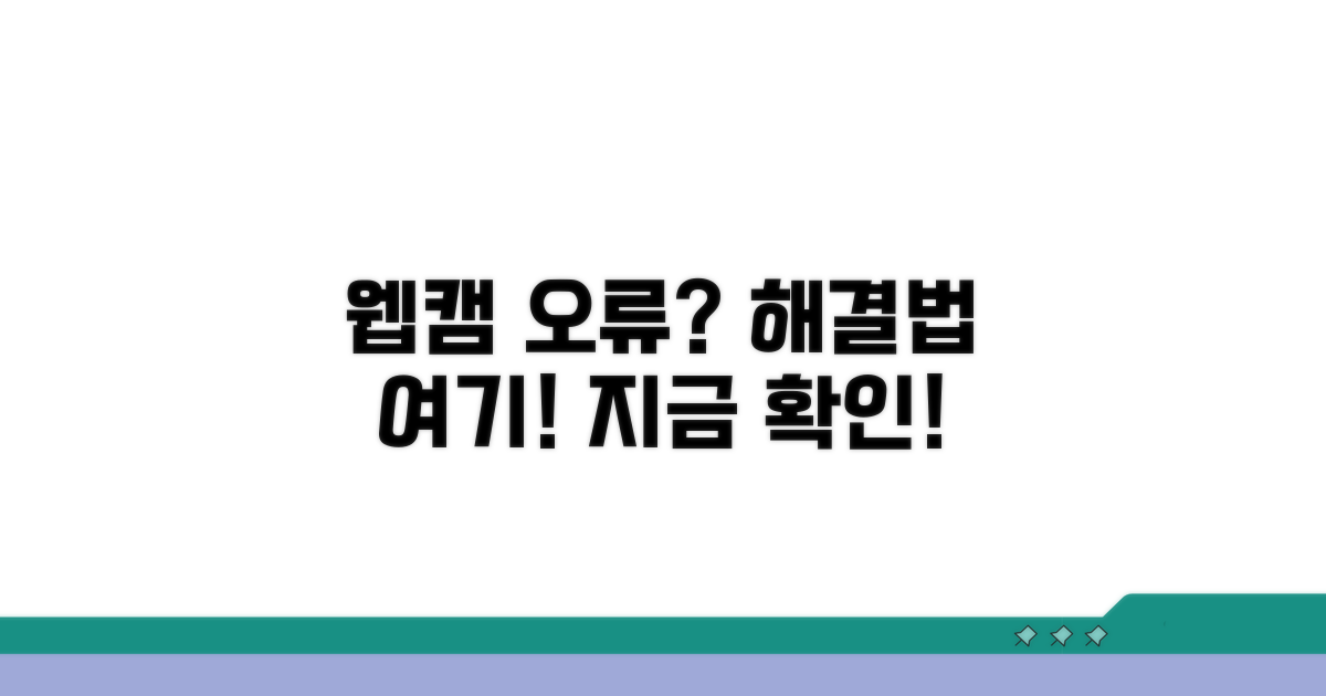 웹캠 인식 오류, 이것부터 확인