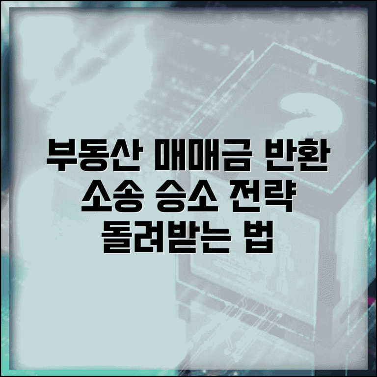 부동산 매매 대금 반환 청구 | 매매 대금 반환 소송