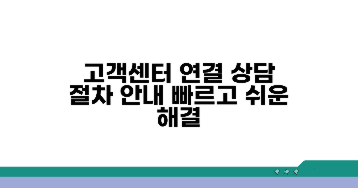 고객센터 연결 및 상담 절차