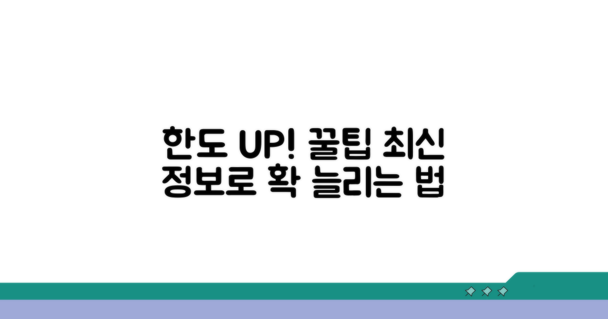 최신 정보로 한도 늘리는 꿀팁