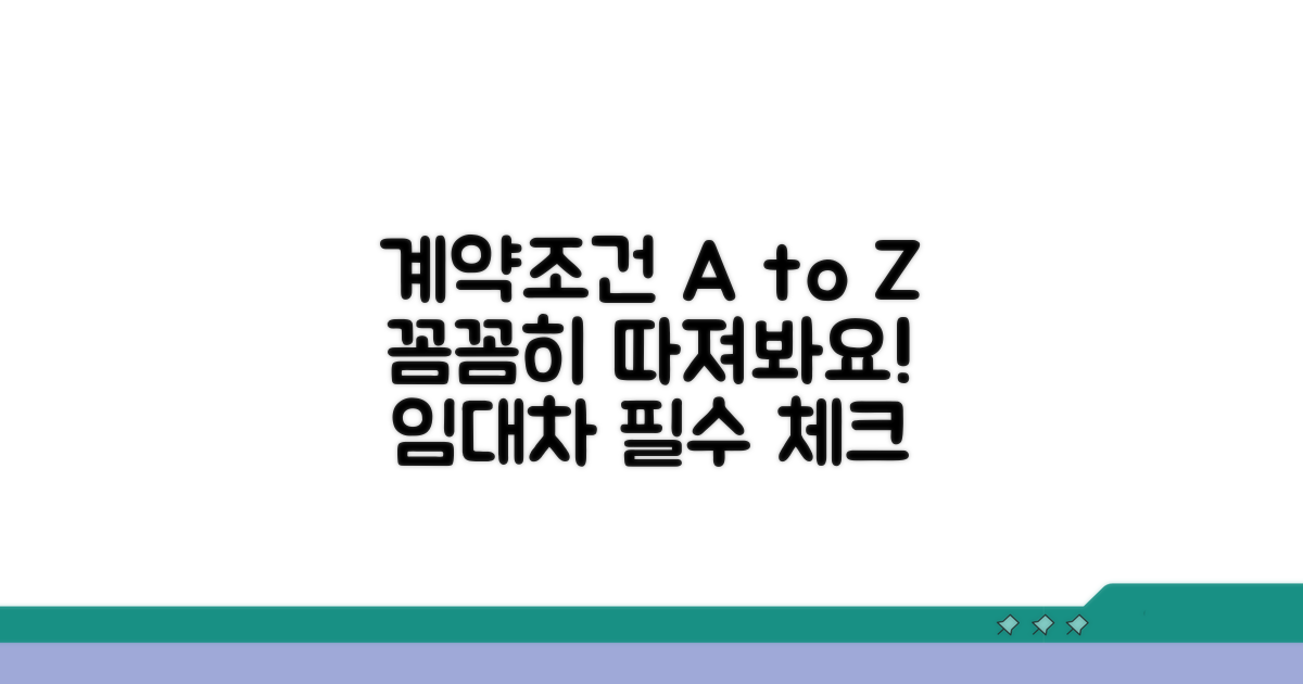 임대차 계약조건 꼼꼼히 따지기