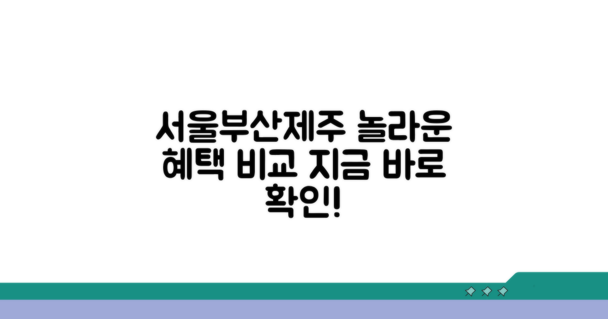 서울/부산/제주 혜택 비교