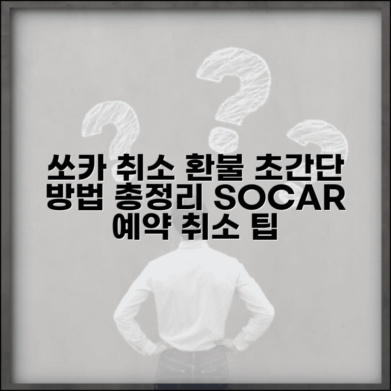 쏘카 예약 취소 카셰어링 | SOCAR 차량 예약 취소 방법 및 환불 절차 총정리