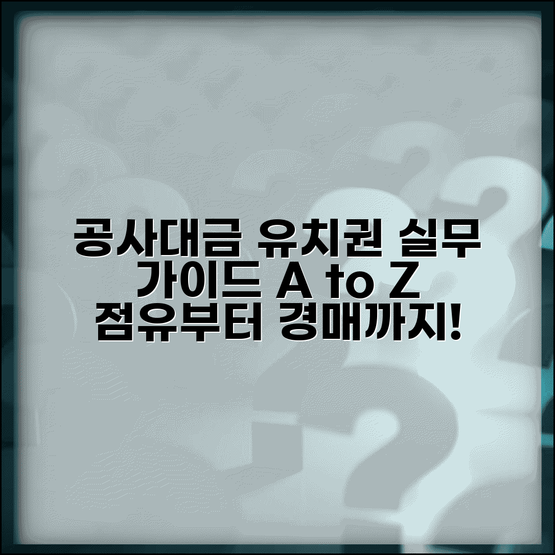 공사대금유치권행사방법 실무 가이드 | 현장 점유부터 경매 신청까지 총정리