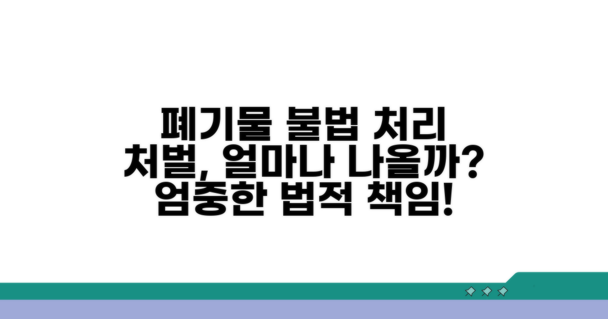 폐기물 불법처리 시 처벌 수위는