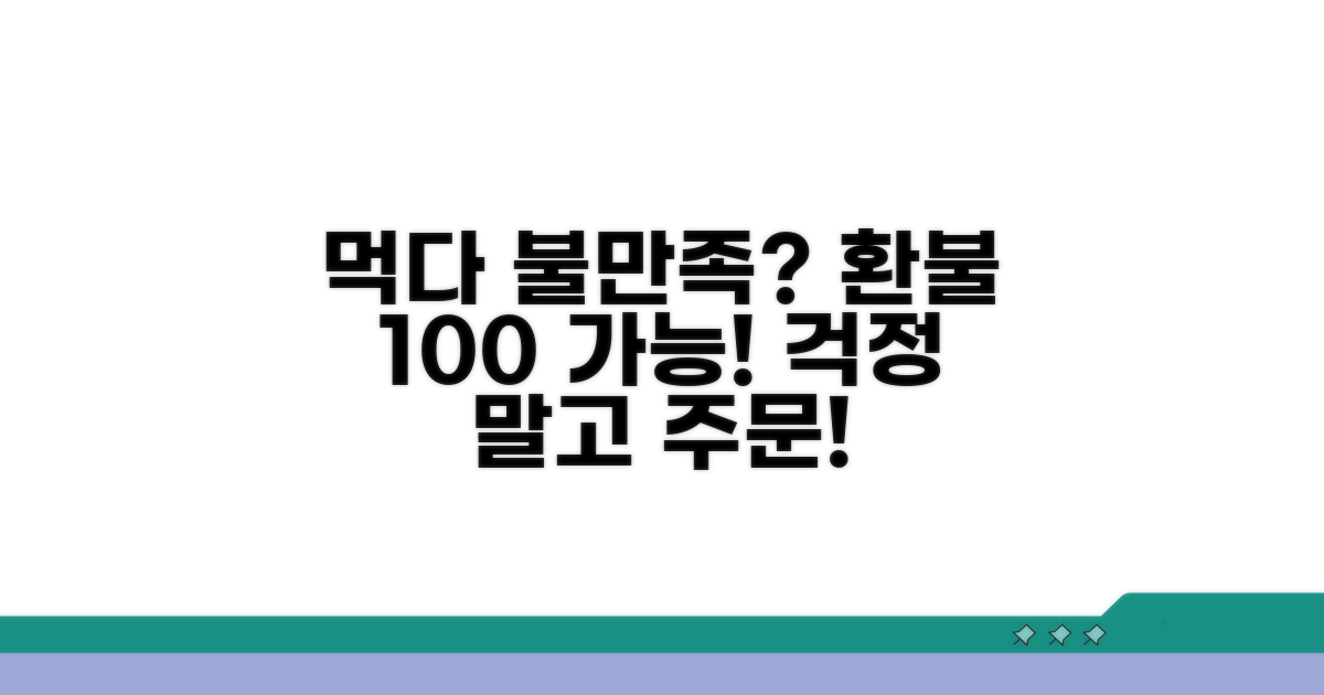 먹다가 불만족 시 환불 가능할까?