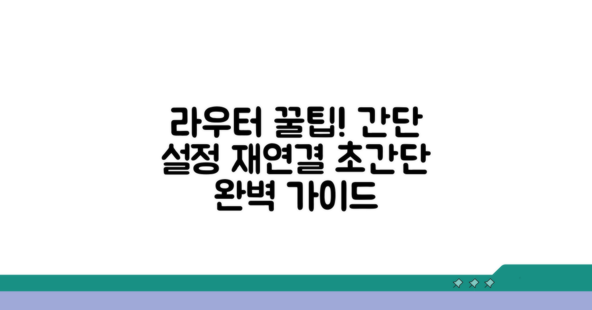 라우터 설정과 재연결 절차