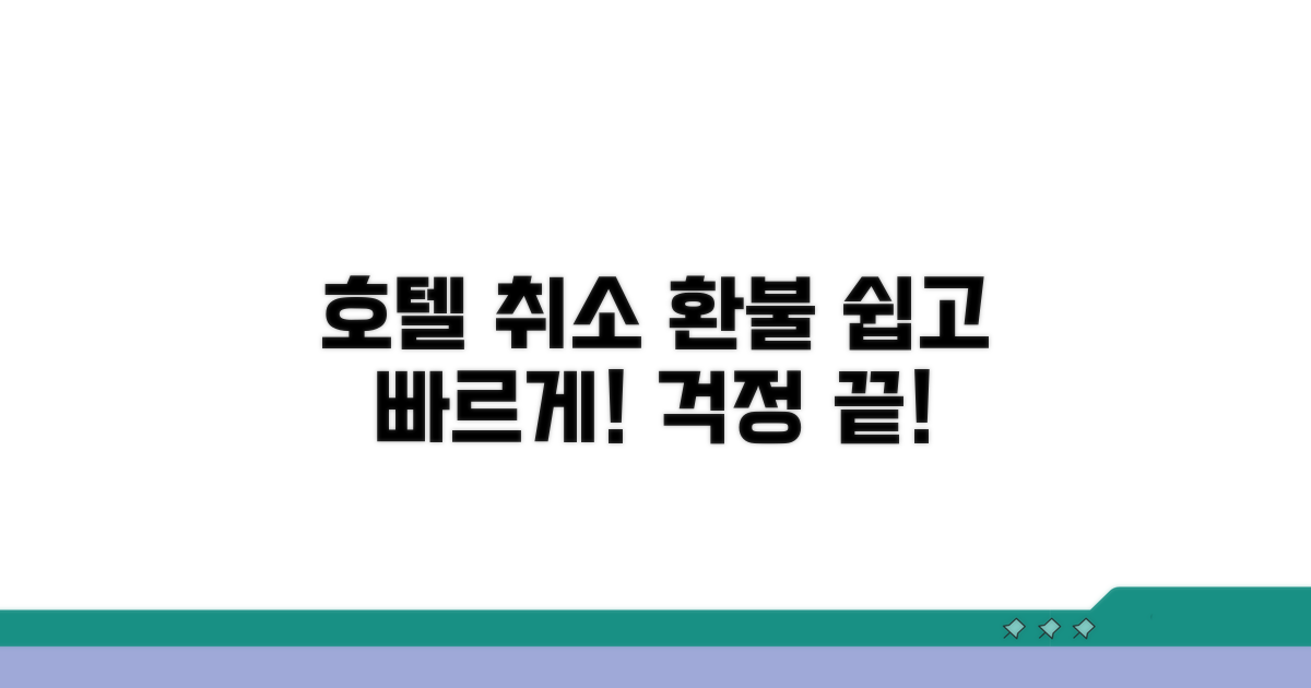 호텔 예약 취소 및 환불 절차