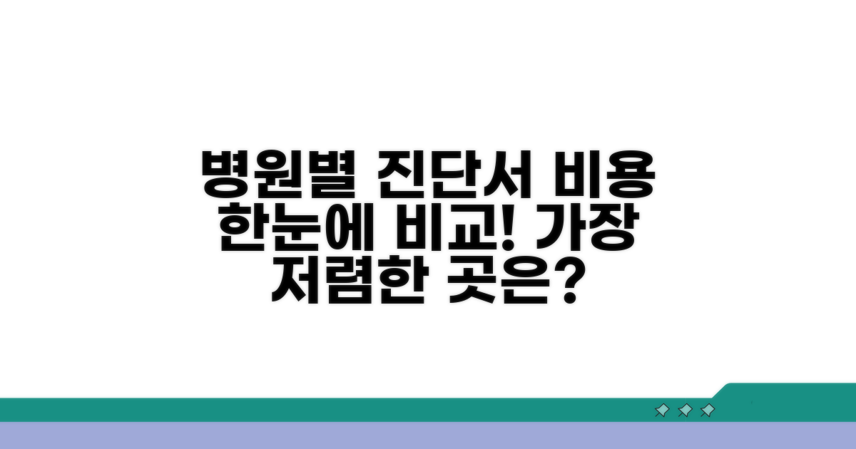 병원별 진단서 비용 비교