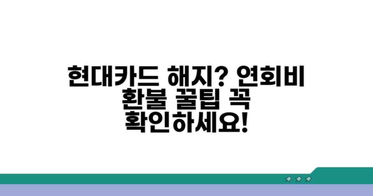 현대카드 해지 연회비 환불 조건