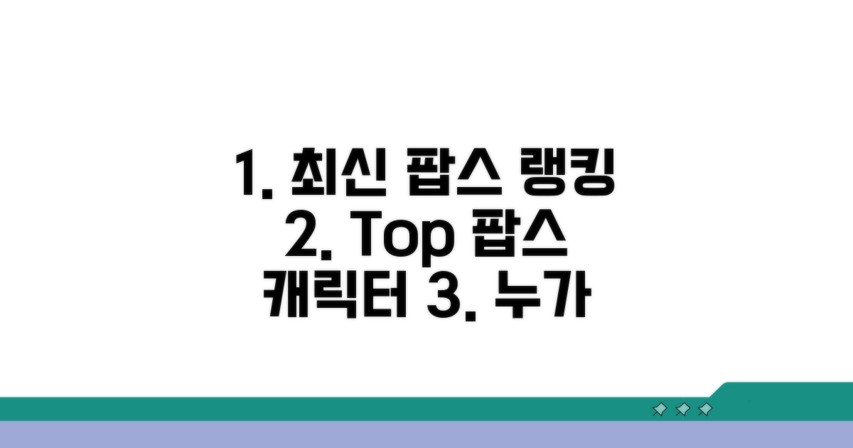최신 팝스 캐릭터 순위 공개