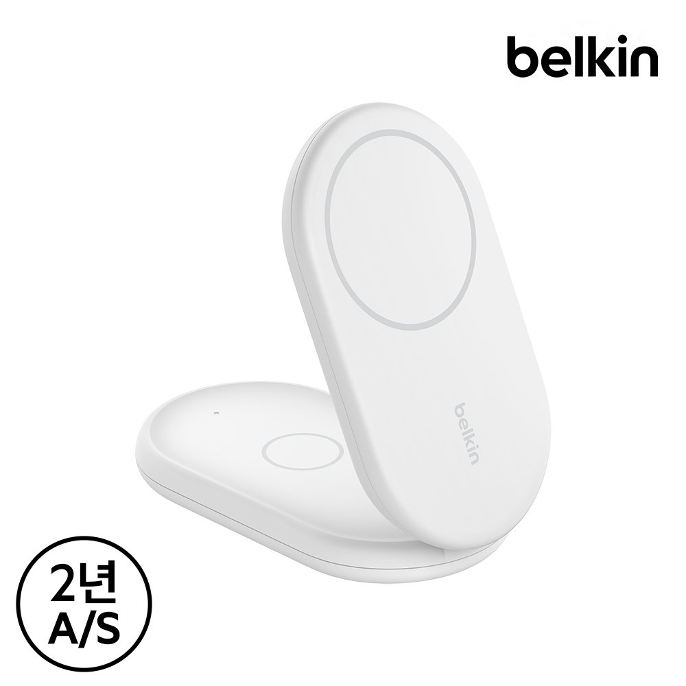 벨킨 Qi2 2in1 15W 마그네틱 폴더블 고속 무선 충전 스탠드 WIZ028 갤럭시 S26 S25 아이폰17 16 15 14 13 12 호환 상세 이미지 2