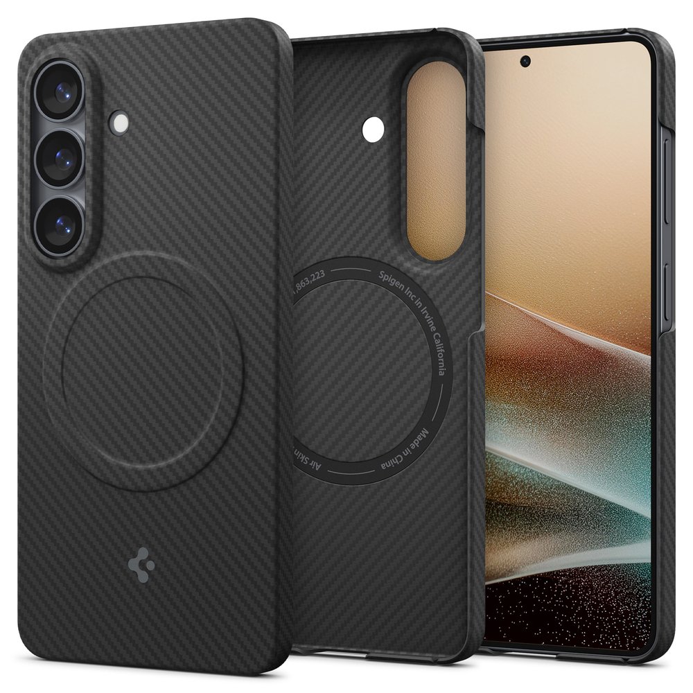 Qi2 인증 갤럭시 맥세이프 케이스 초슬림 카본 에어스킨아라미드 맥핏 갤럭시S26 플러스, 아라미드, 블랙 상세 이미지 2