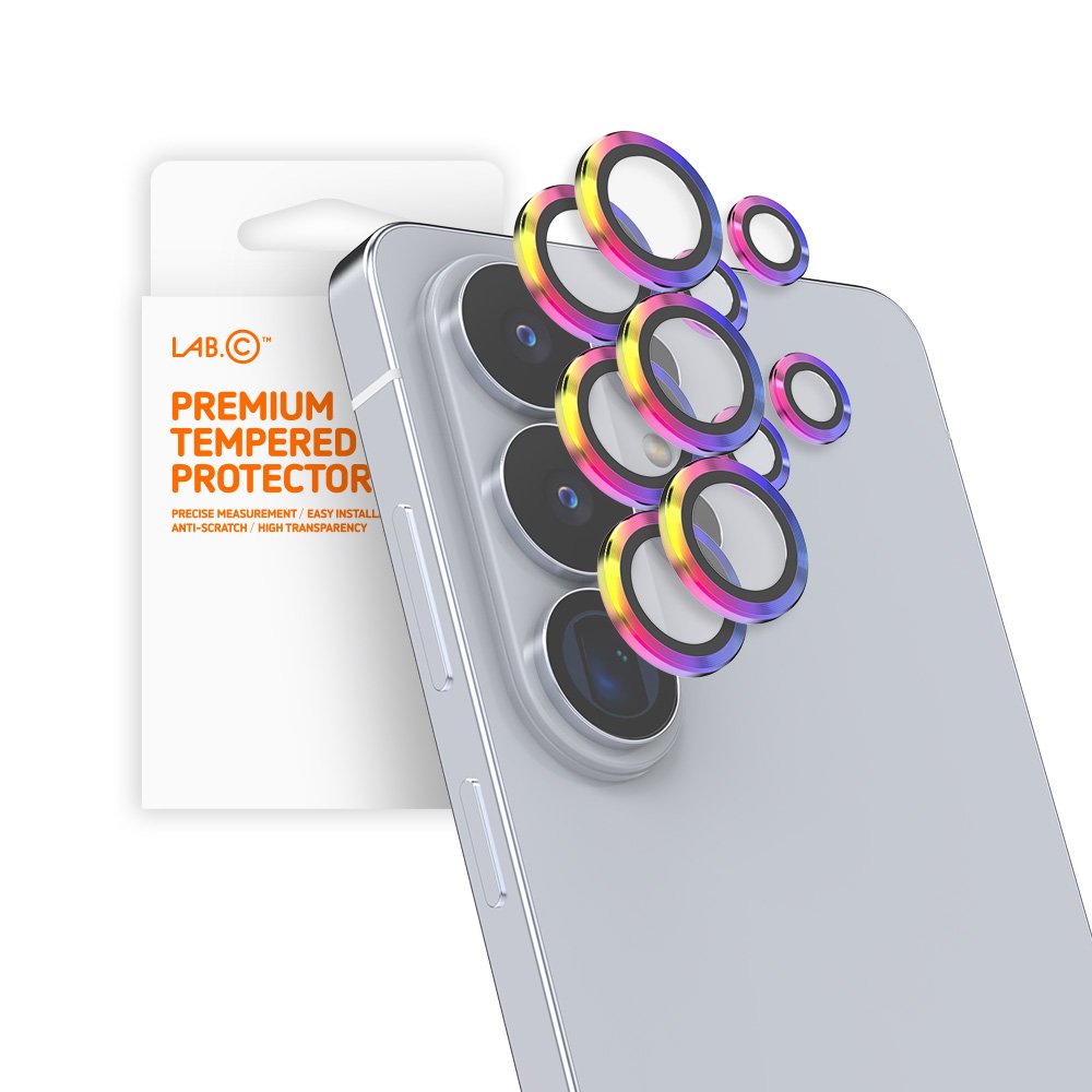 랩씨 카메라 렌즈 보호 강화유리 필름 빛번짐 방지 메탈링 홀로그램 갤럭시 S26 울트라, 2매입 상세 이미지 1