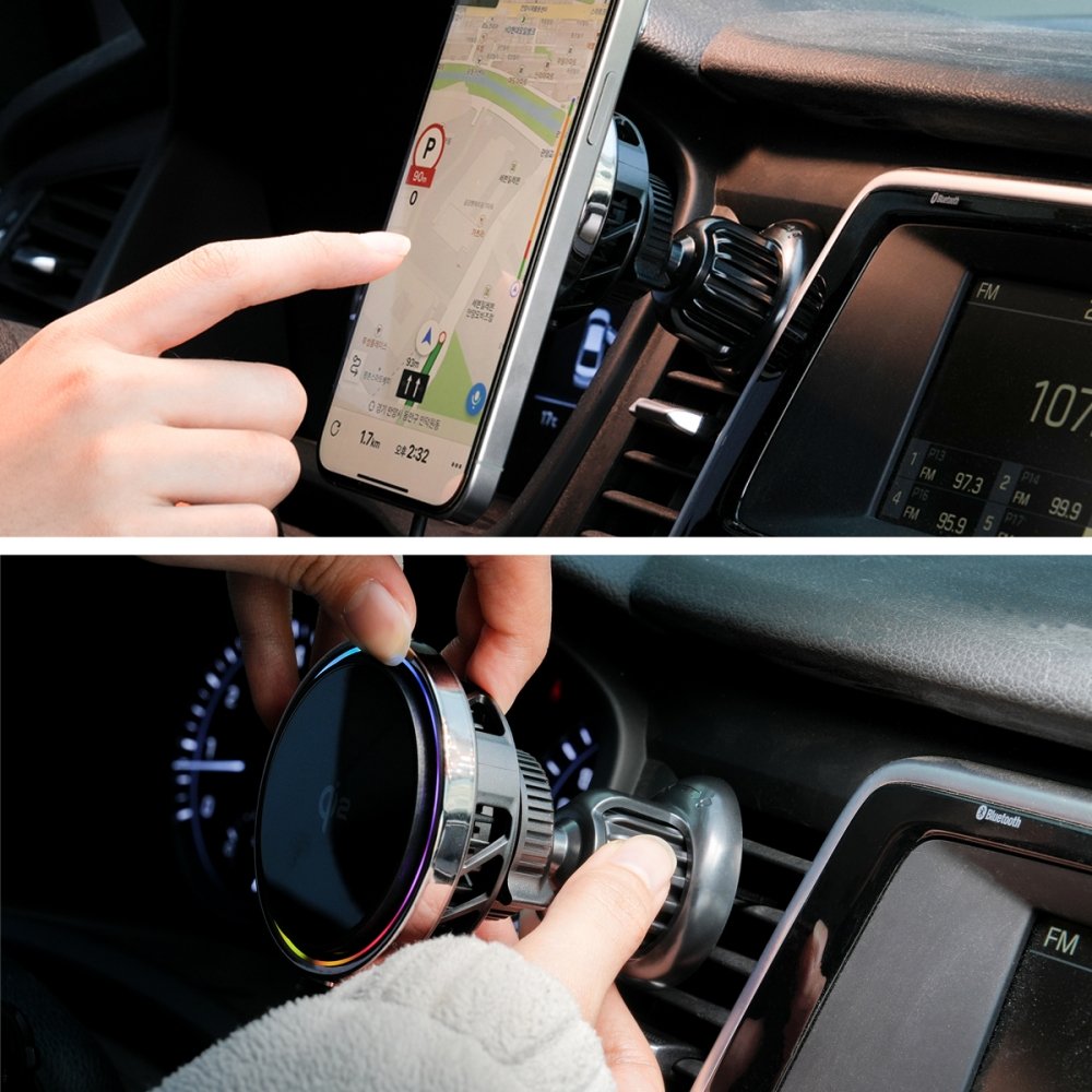 Qi2 맥세이프 차량용 거치대 냉각 쿨링 펠티어 고속 무선 충전기 파워M 오토 상세 이미지 2