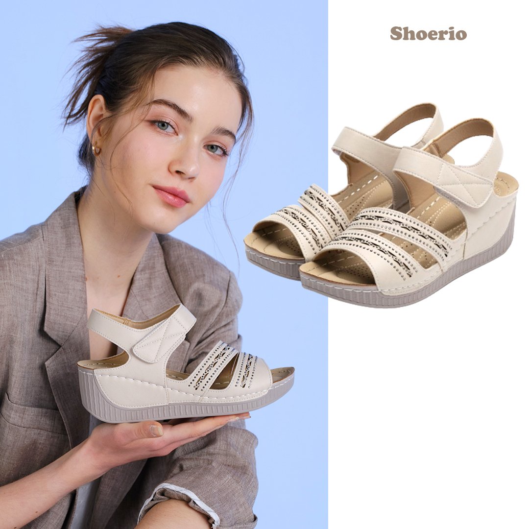 슈리오 키높이 웨이브 비죠 통굽 여성 샌들 상세 이미지 1