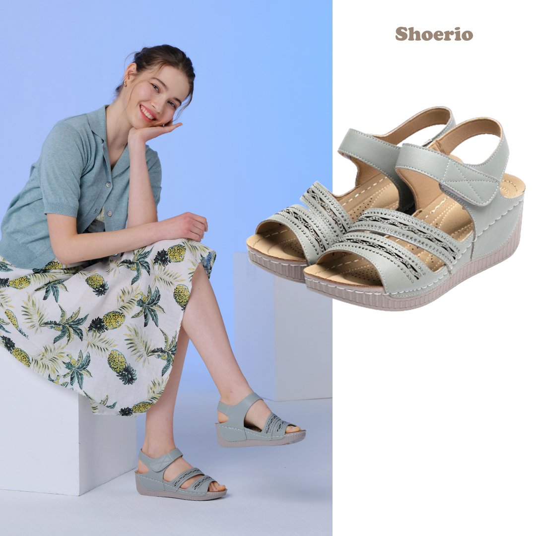 슈리오 키높이 웨이브 비죠 통굽 여성 샌들 상세 이미지 2