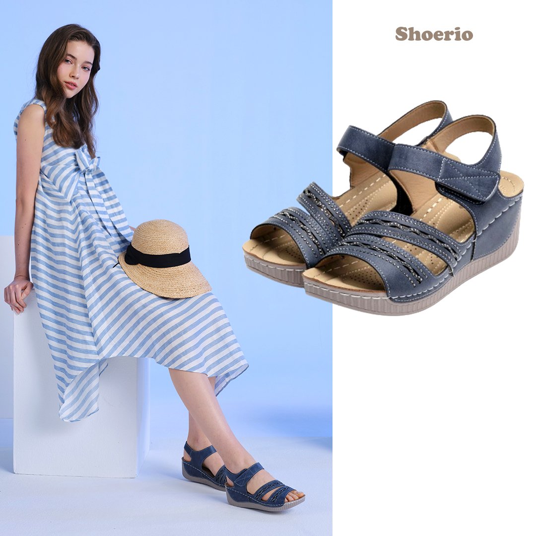 슈리오 키높이 웨이브 비죠 통굽 여성 샌들 상세 이미지 1