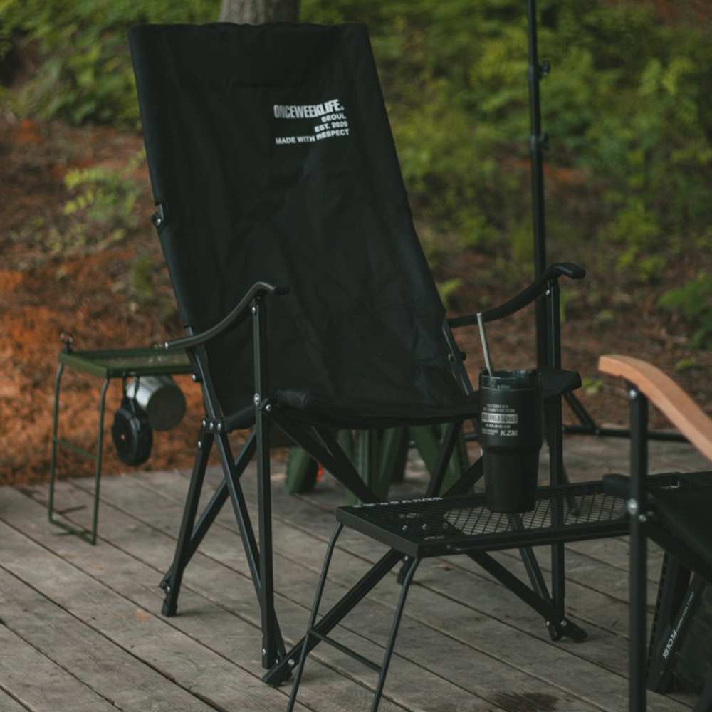 원스위크라이프 캠핑 접이식 경량 롱 릴렉스 체어 특대, 실버프레임 / 그레이, 1개 상세 이미지 1