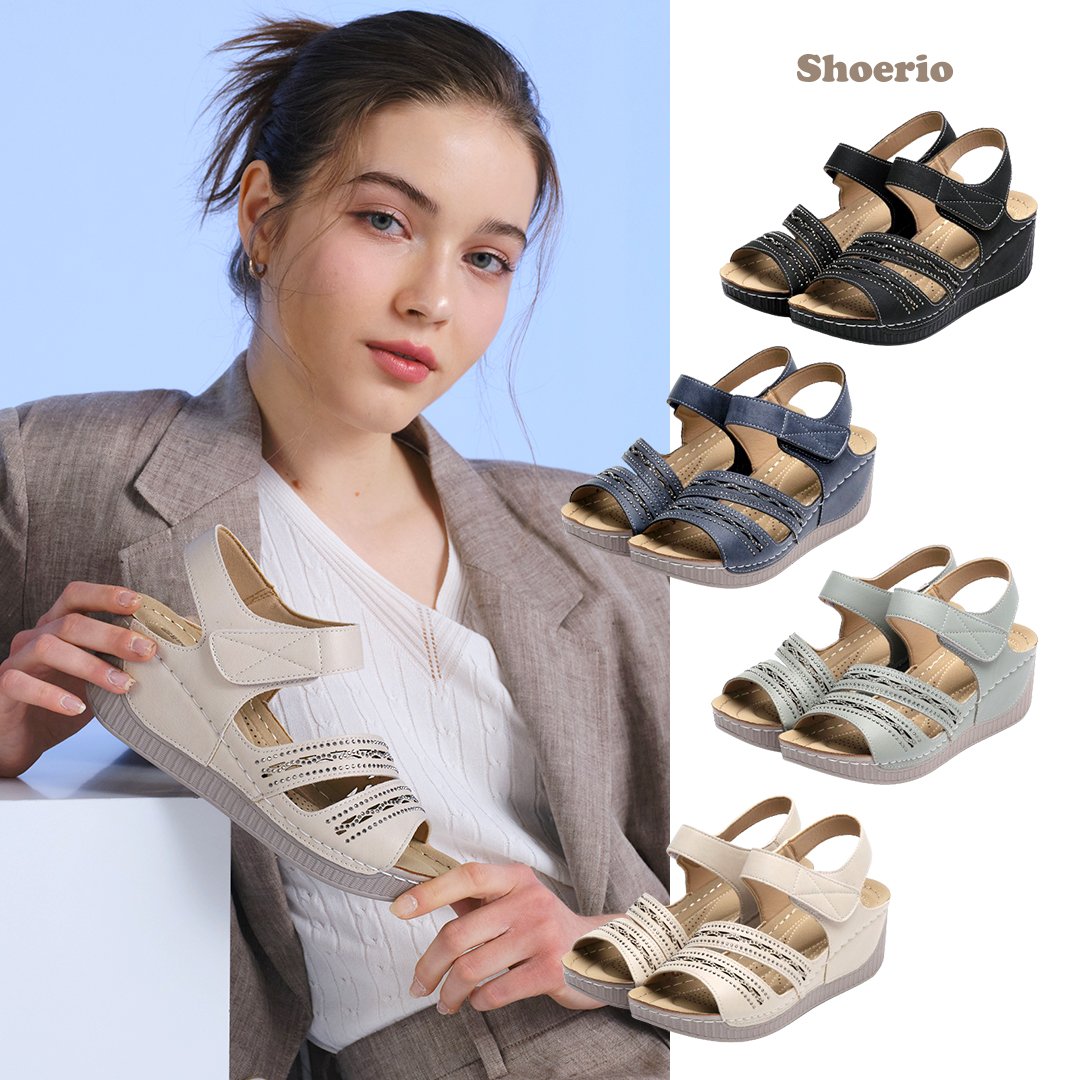 슈리오 키높이 웨이브 비죠 통굽 여성 샌들 상세 이미지 1