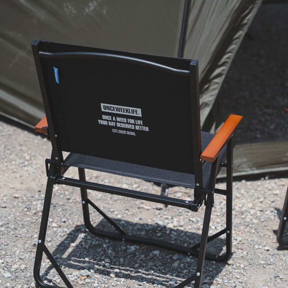 원스위크라이프 컴피 폴딩 체어 L, 블랙, 1개 상세 이미지 1