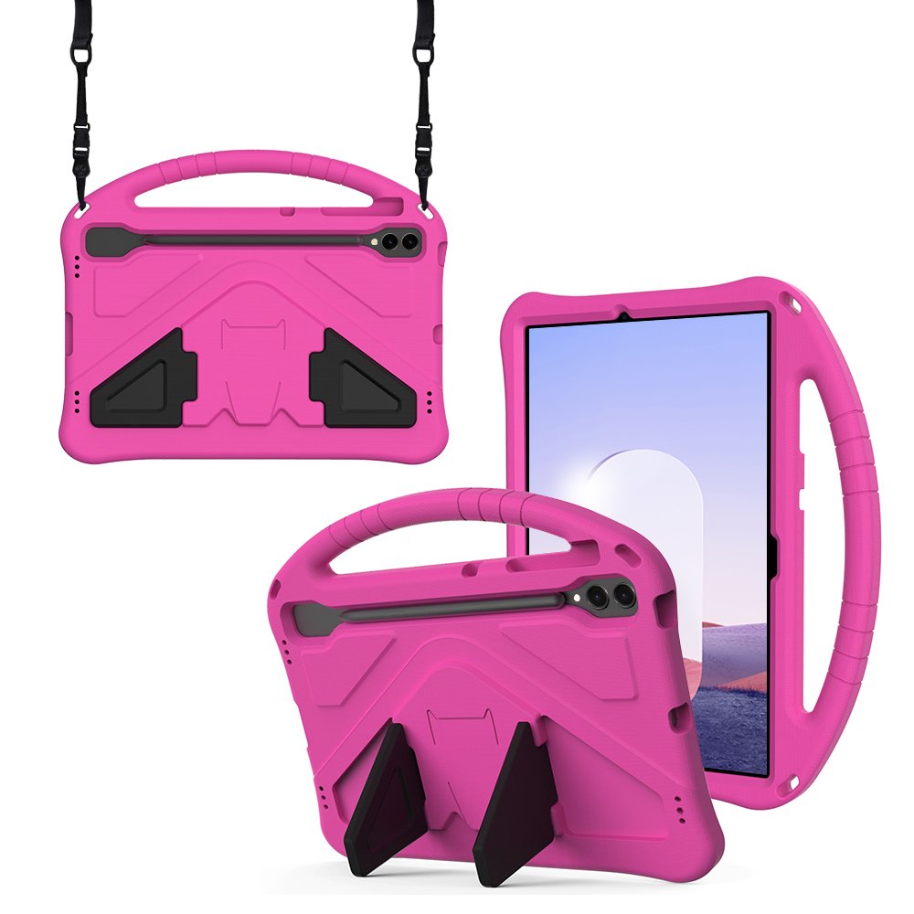 갤럭시탭 S9 FE 플러스 케이스 범퍼 키즈 스트랩 에바폼 메가윙 핑크, 탭 S9 FE+/S9+ 상세 이미지 1