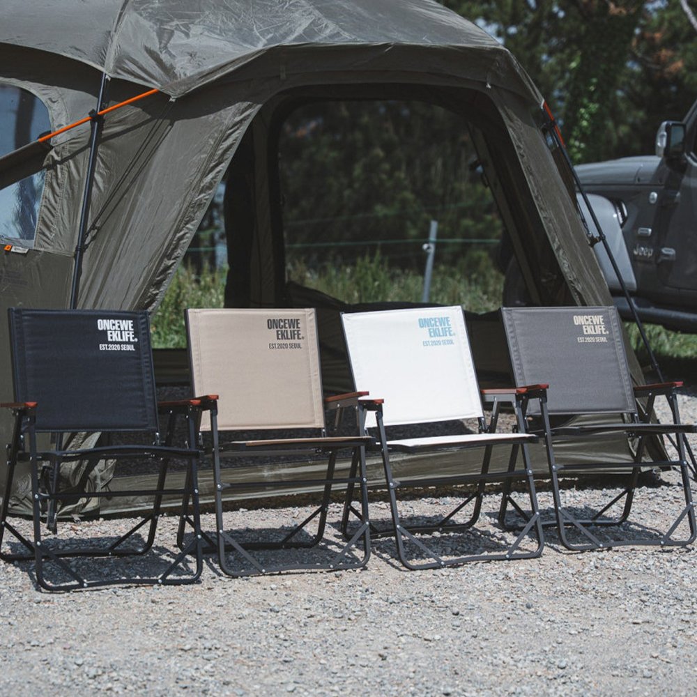 원스위크라이프 컴피 폴딩 체어 L, 블랙, 1개 상세 이미지 2