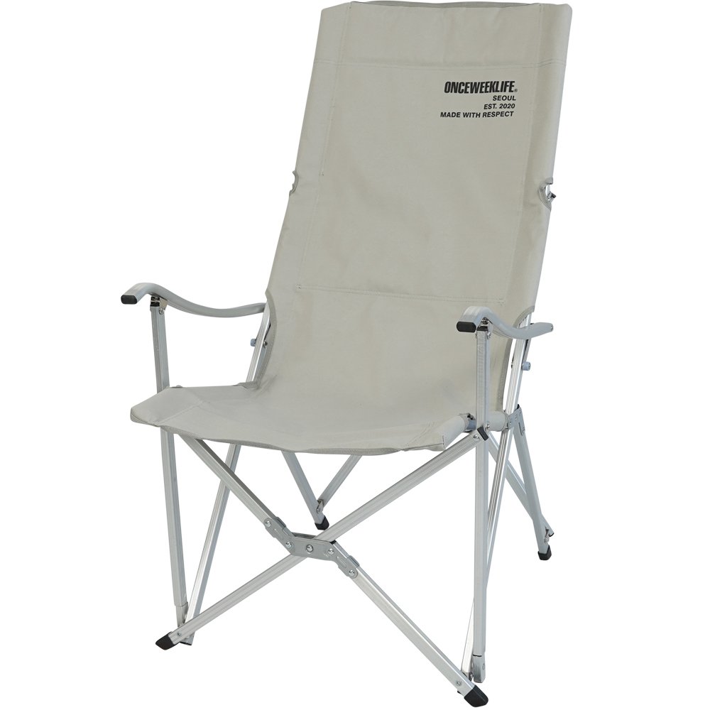원스위크라이프 캠핑 접이식 경량 롱 릴렉스 체어 특대, 실버프레임 / 그레이, 1개 상세 이미지 1