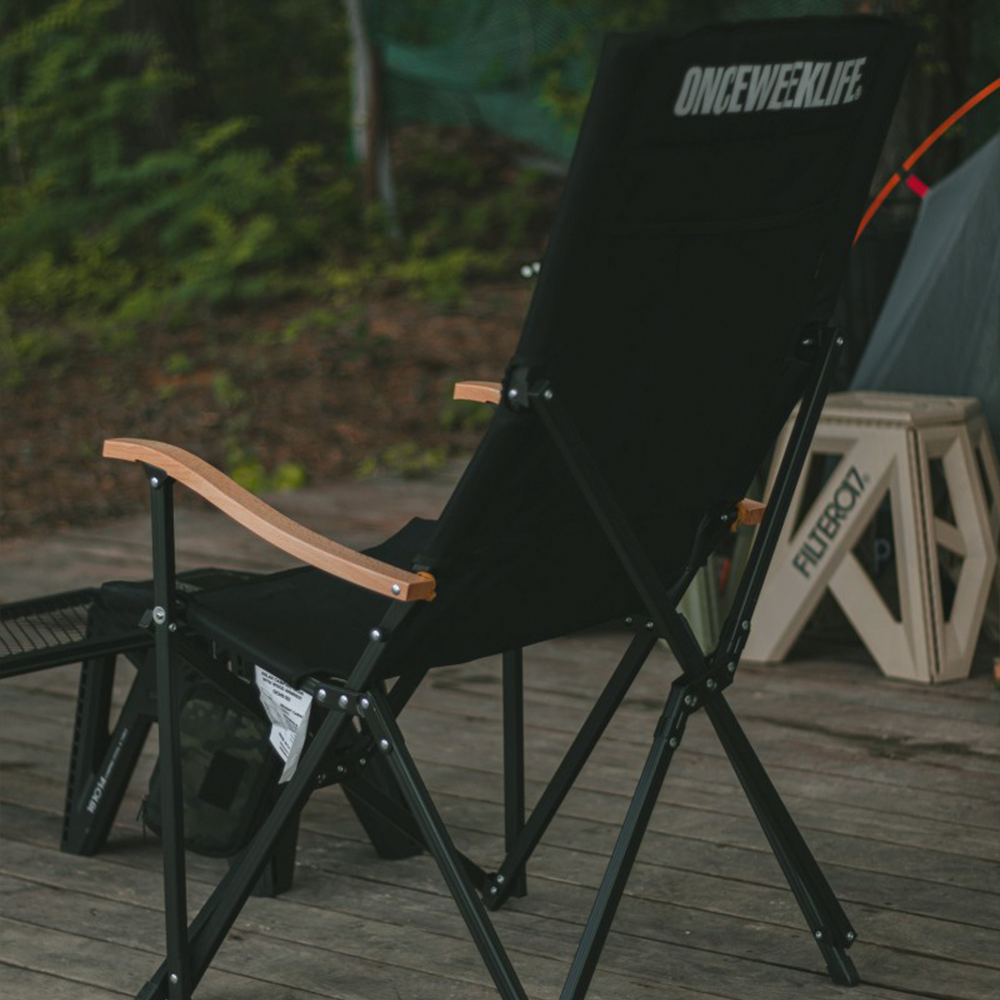 원스위크라이프 캠핑 접이식 경량 롱 릴렉스 체어 특대, 실버프레임 / 그레이, 1개 상세 이미지 2