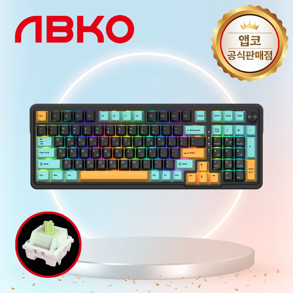앱코 AK998 8K 유선 기계식 키보드 블랙, 멜론축, 40g 상세 이미지 1