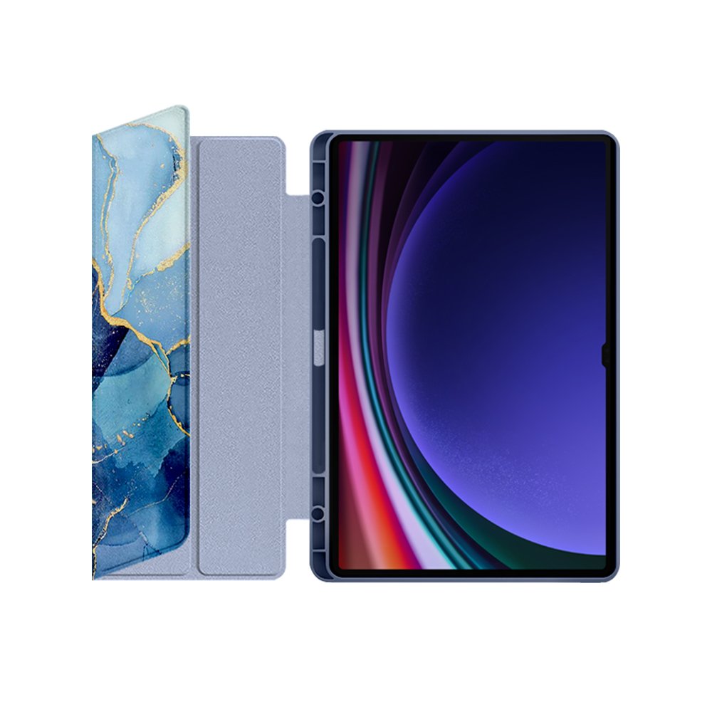 갤럭시탭 S9 FE 플러스 케이스 S펜 수납 투명 스마트 북커버 코스모 마블 블루, 탭 S9 FE+/S9+ 상세 이미지 1